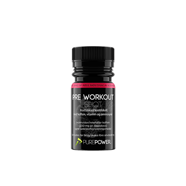 Purepower PRE-Workout shot (PWO) rødebær 60 ml - Billede 1